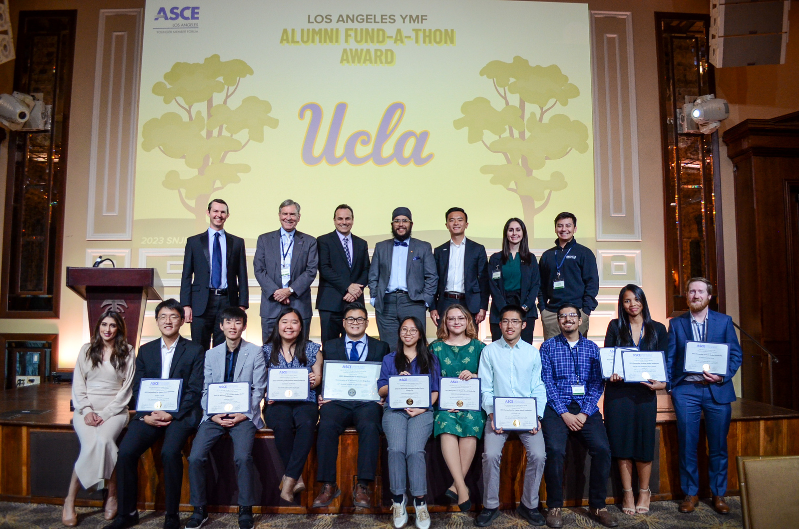 Student awardees at the ASCE YMF awards