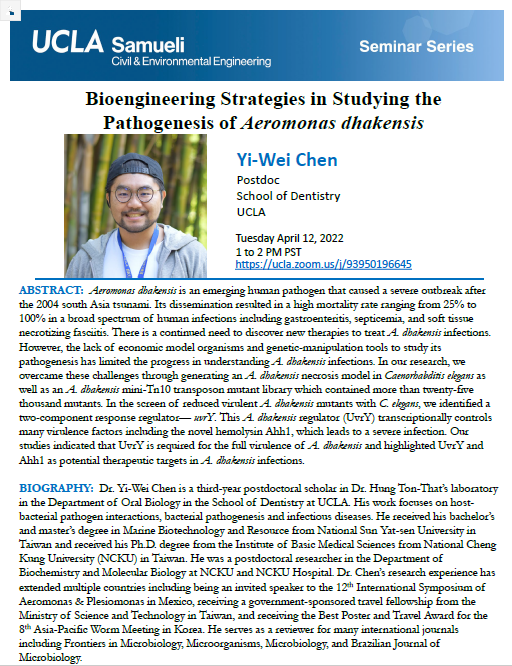 CEE 200 Seminar: Yi-Wei Chen