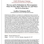 CEE 200 Seminar - Mercury and Its Methylation by Microorganisms: Where We Have Been, Where We Are, and Where Do We Go from Here