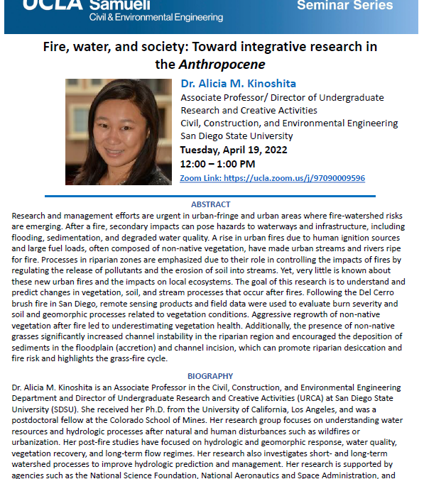 Flyer showing Kinoshita's picture, abstract of the study, and bio