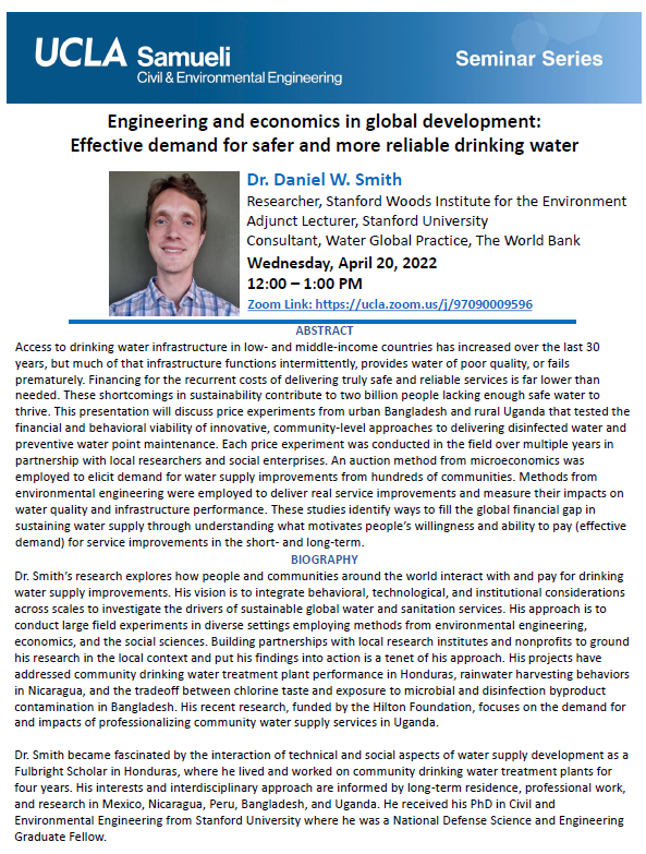 CEE Seminar: Dr. Daniel W. Smith