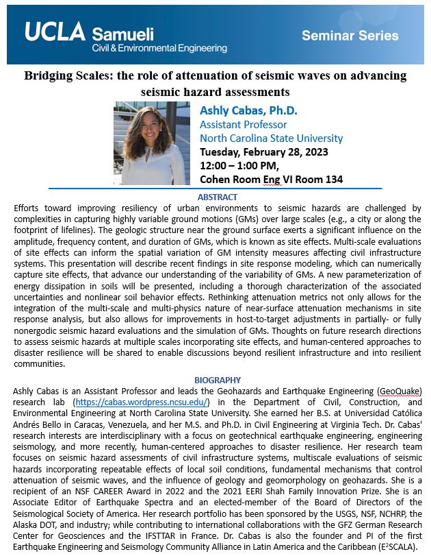 CEE Seminar: Dr. Ashly Cabas