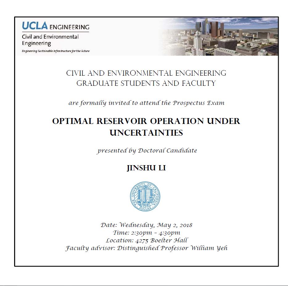 Prospectus Exam: Jinshu Li