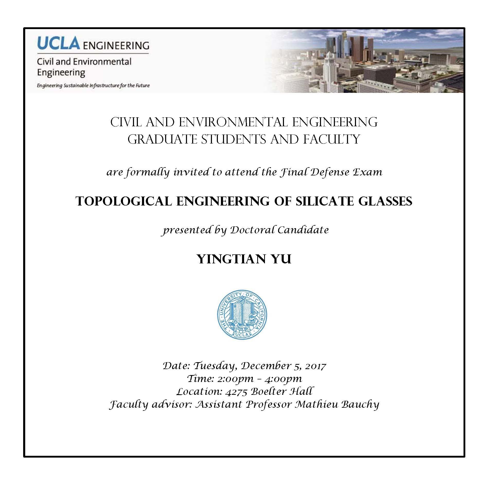 Final Defense: Yingtian Yu