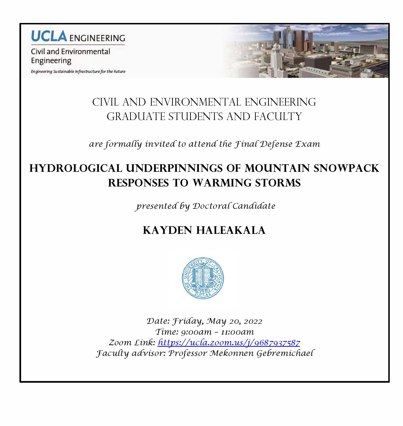 Defense Exam: Kayden Haleakala