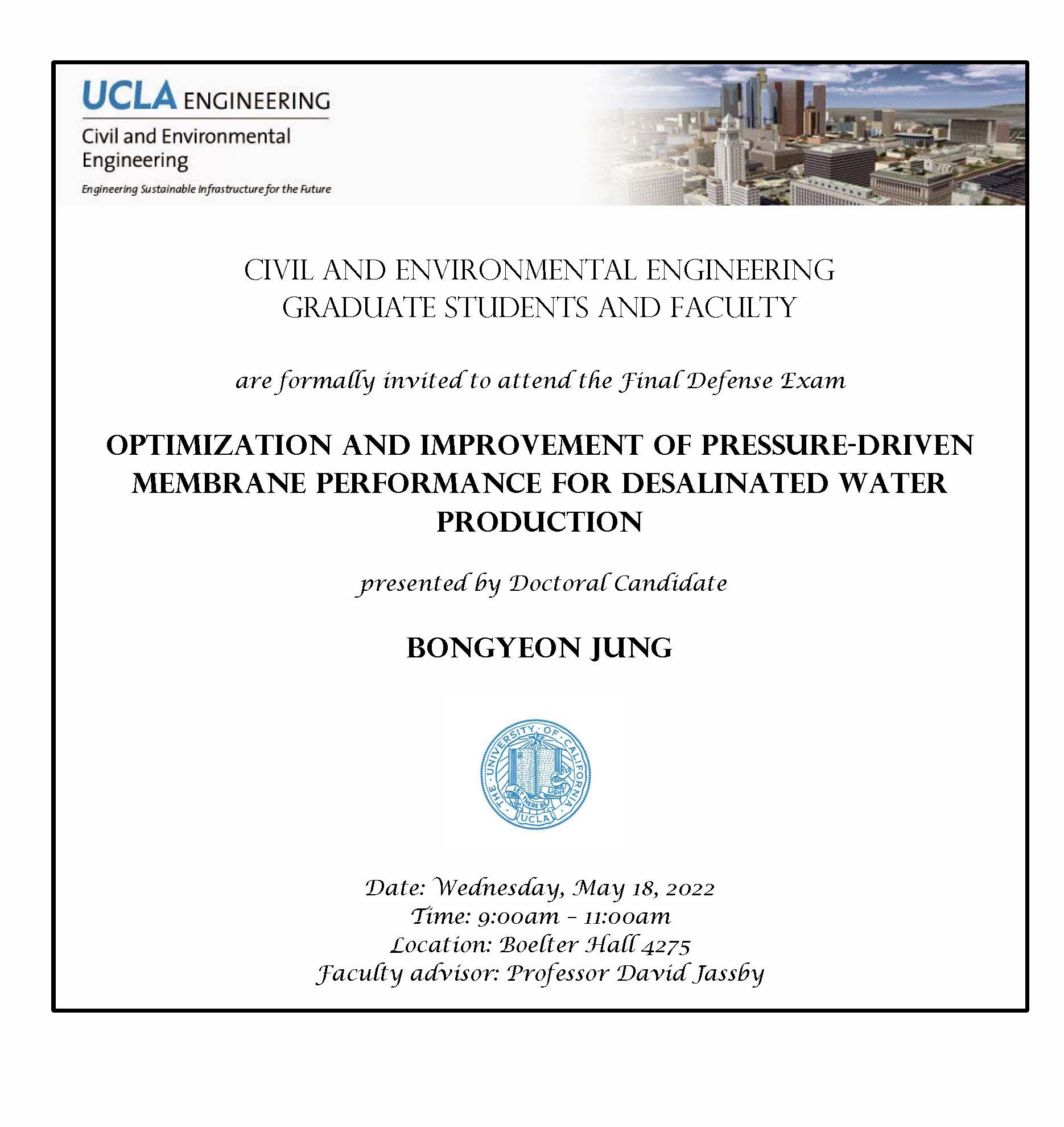 Defense Exam: Bongyeon Jung