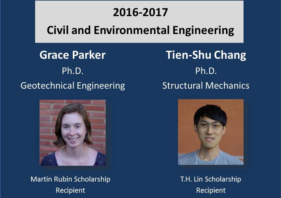 Congratulations to the 2016-17 C&EE Graduate Scholarship Recipients