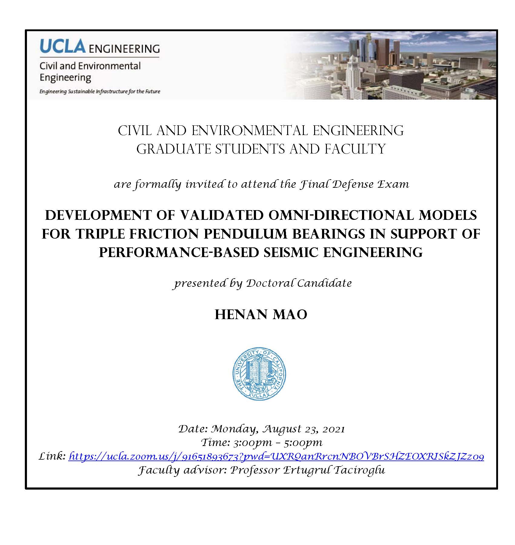Defense Exam: Henan Mao