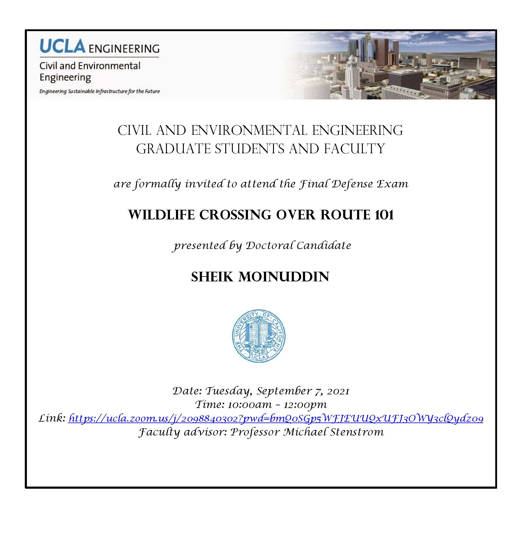 Defense Exam: Sheik Moinuddin