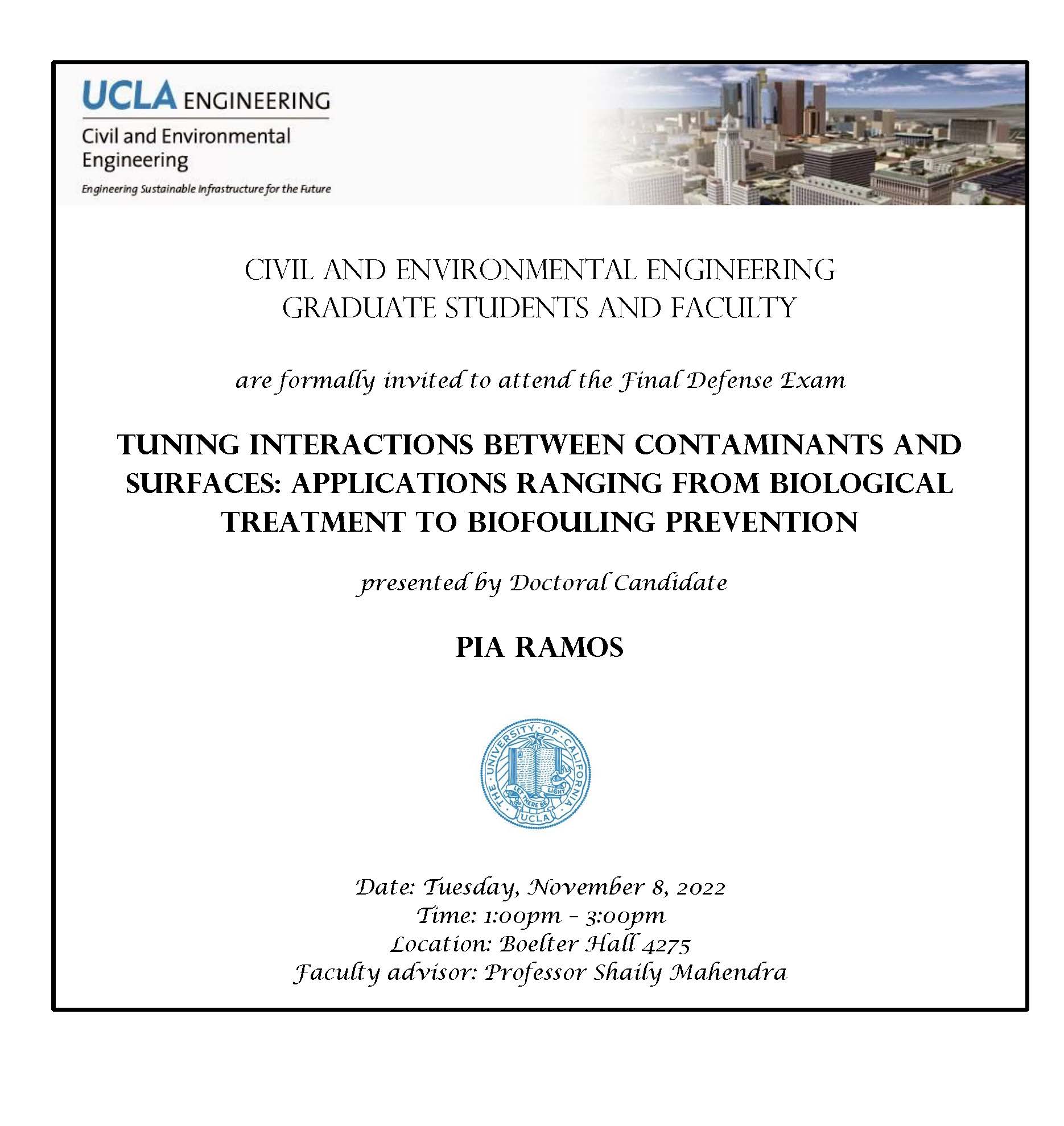 Defense Exam: Pia Ramos