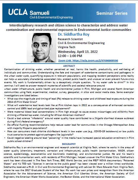 CEE Seminar: Dr. Siddhartha Roy