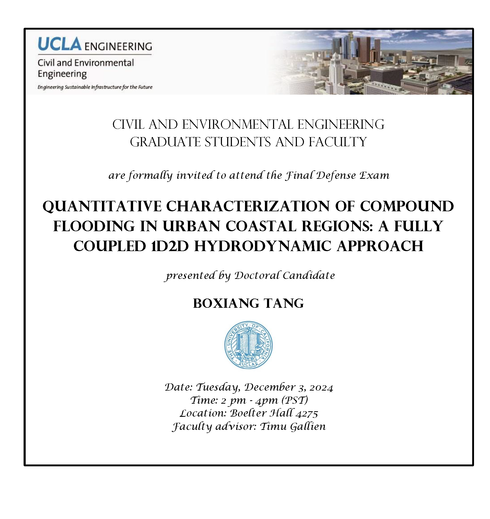 Defense Exam: Boxiang Tang