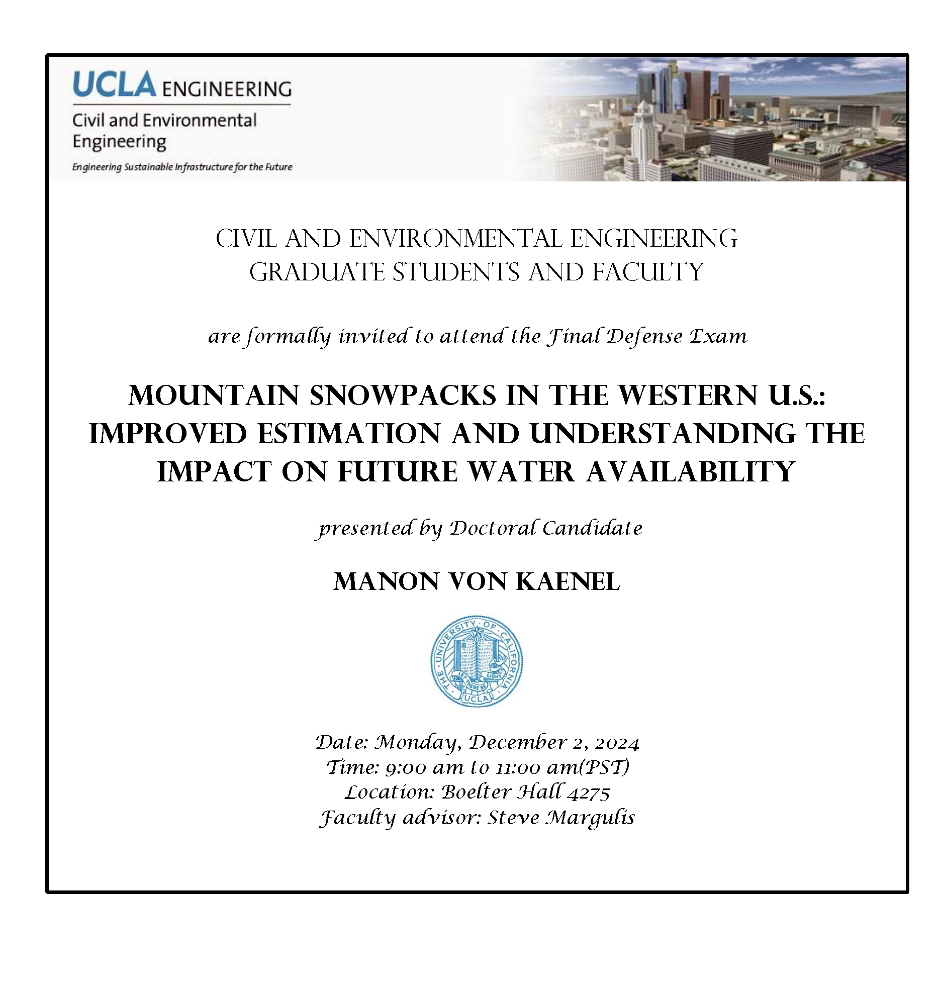 Defense Exam: Manon von Kaenel