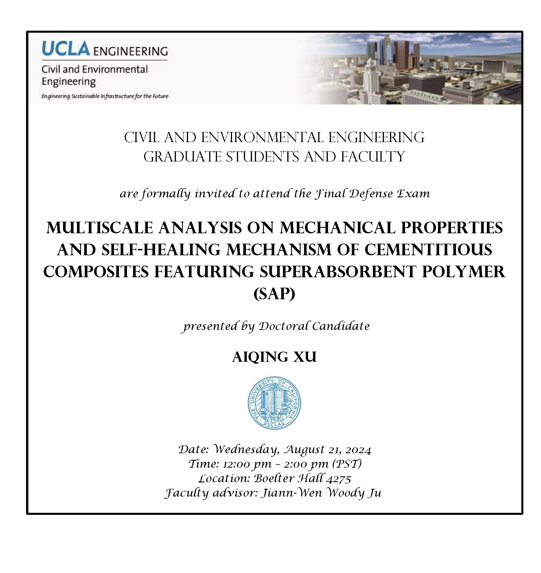 Defense Exam: Aiqing Xu