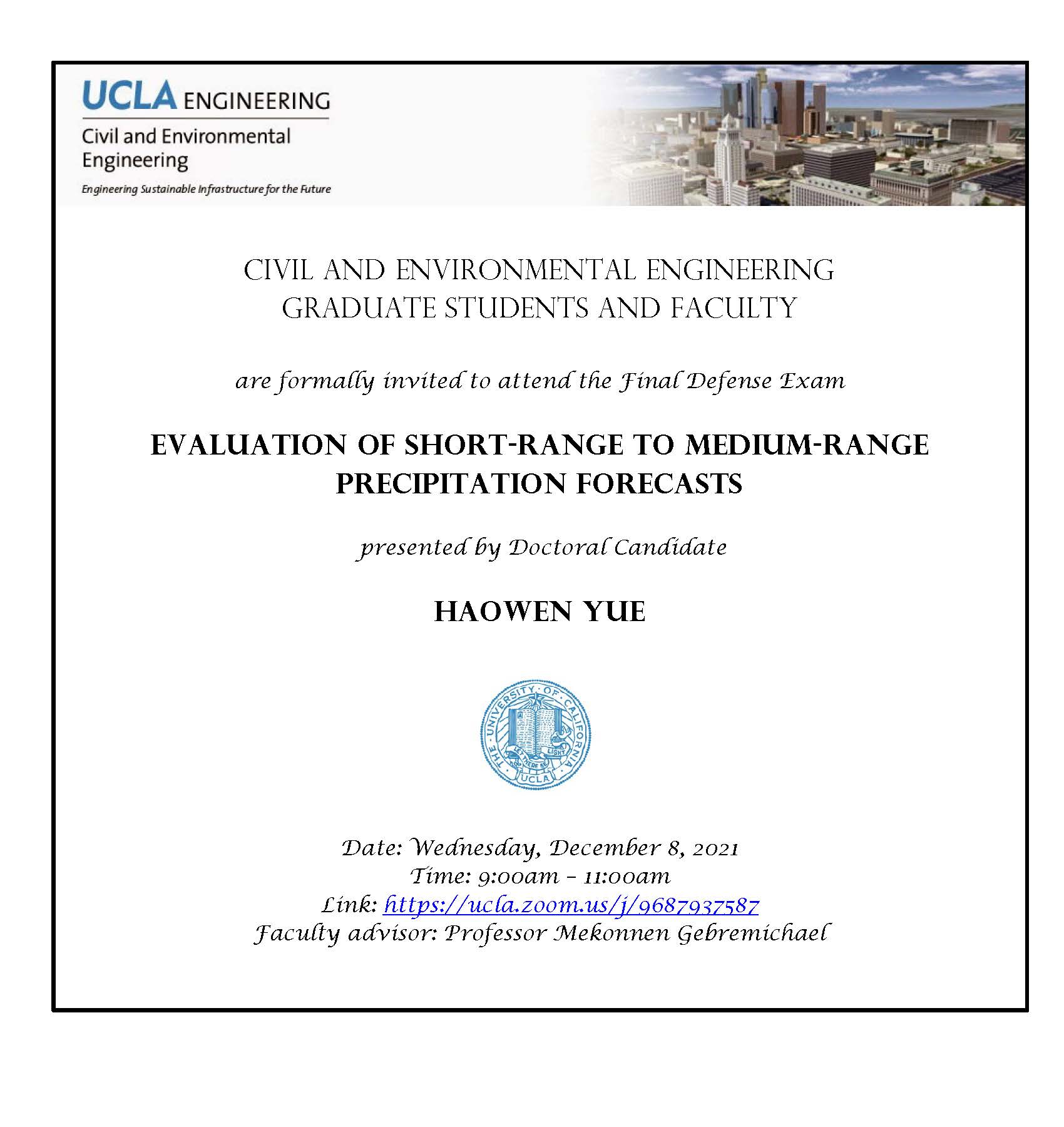 Defense Exam: Haowen Yue